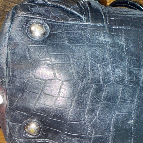 Coach Black Croc-Embossed Leather Bag - Picture 7 of 7